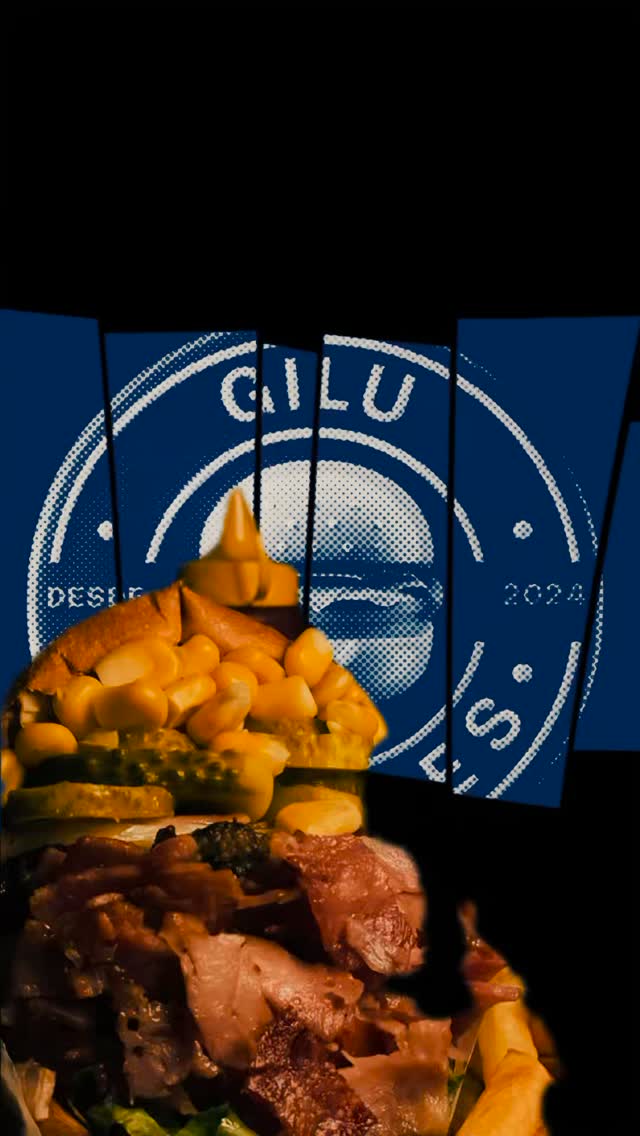 Detalhe do recheio do lanche Gilu